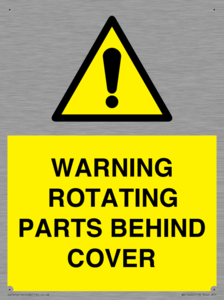 WARNING ROTATING PARTS BEHIND COVER